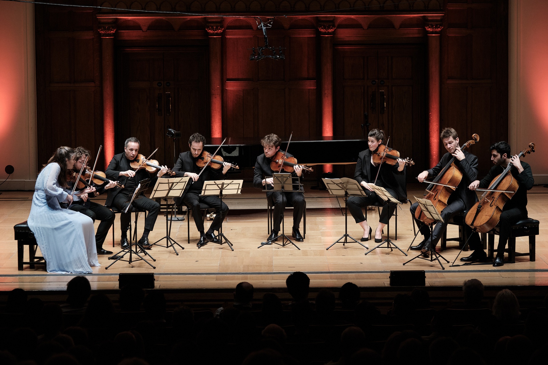 Artists performing Mendelssohn's Octet at Beare's Chamber Music Festival in Cadogan Hall