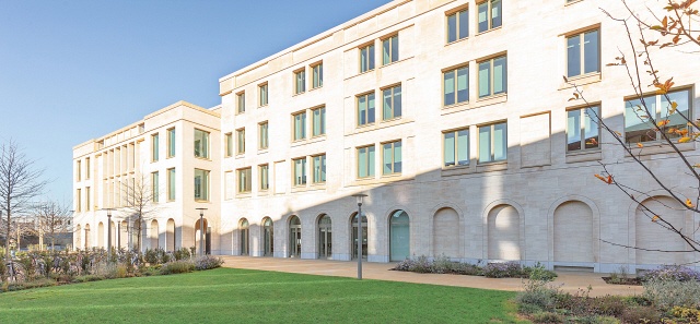 Wide-angle shot of the Schwarzman Centre for the Humanities